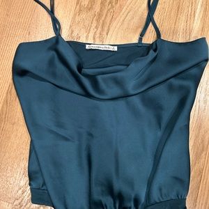 Abercrombie and Fitch, satin Cowel neck tank bodysuit